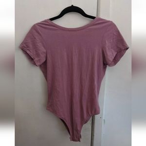 Miakoda Bodysuit S Pink Orchid Scoop Back  Rare Soy Organic Cotton Spring